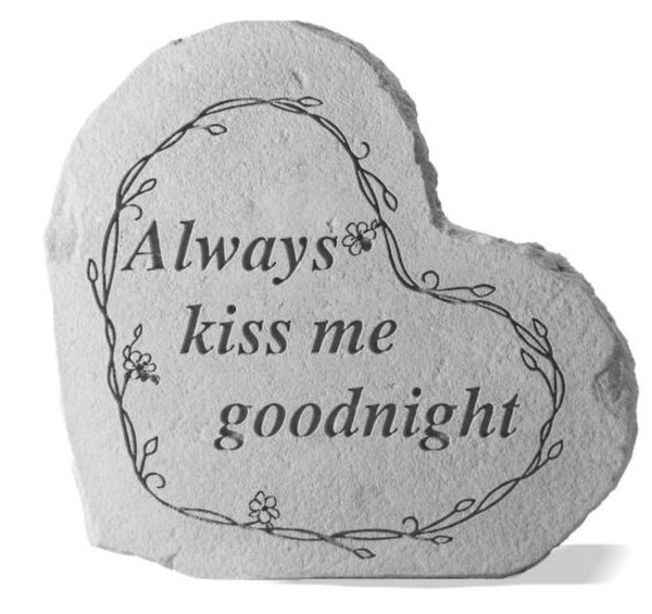 Always kiss me good night Garden Stepping Stone or Wall Plaque Decor